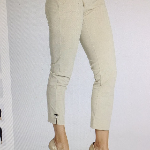 IC Pearl Detail Ankle Pull On Pants Oyster plus size performance fabric - Picture 2 of 6